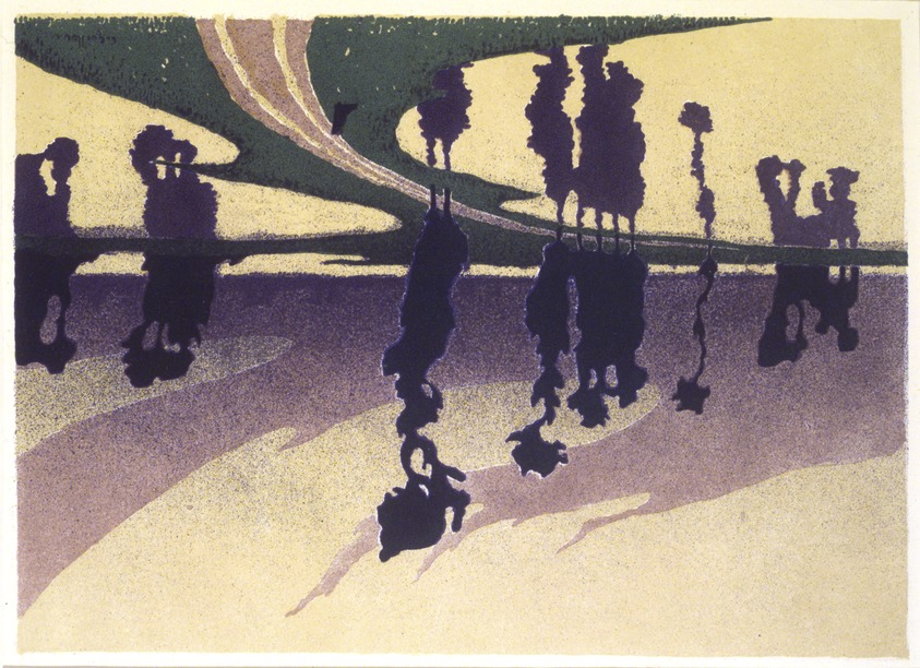 Charles-Victor Guilloux (French, 1866-1946). <em>L'Inondation</em>, 1893. Color lithograph on wove paper, Image: 8 3/16 x 11 3/8 in. (20.8 x 28.9 cm). Brooklyn Museum, Charles Stewart Smith Memorial Fund, 38.348. © artist or artist's estate (Photo: Brooklyn Museum, 38.348_transp1369.jpg)