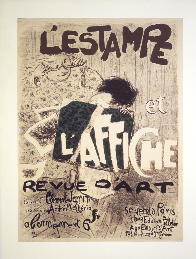 Pierre Bonnard (French, 1867-1947). <em>L'Estampe et l'affiche</em>, 1897. Color lithograph on wove paper, Image: 31 1/2 x 23 5/8 in. (80 x 60 cm). Brooklyn Museum, Gift of Jean Goriany, 38.988. © artist or artist's estate (Photo: Brooklyn Museum, 38.988_transp1388.jpg)