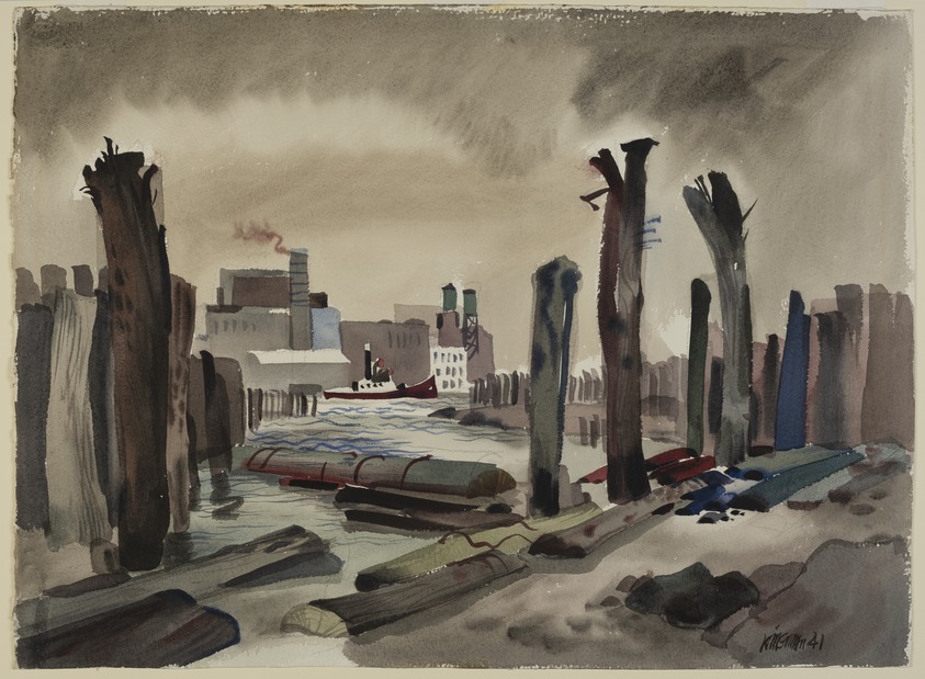 Dong Kingman (American 1911–2000). <em>Old Logs</em>. Watercolor, Image: 18 13/16 x 26 15/16 in. (47.8 x 68.4 cm). Brooklyn Museum, Dick S. Ramsay Fund, 41.511. © artist or artist's estate (Photo: Brooklyn Museum, 41.511_PS11.jpg)