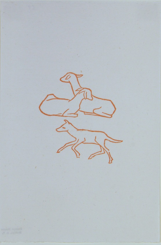 Aristide Maillol (French, 1861-1944). <em>[Untitled] (Three Goats)</em>, 1937. Woodcut on handmade laid paper, Sheet: 7 3/4 x 5 1/8 in. (19.7 x 13 cm). Brooklyn Museum, Charles Stewart Smith Memorial Fund, 42.10.18. © artist or artist's estate (Photo: , 42.10.18_view01_PS12.jpg)