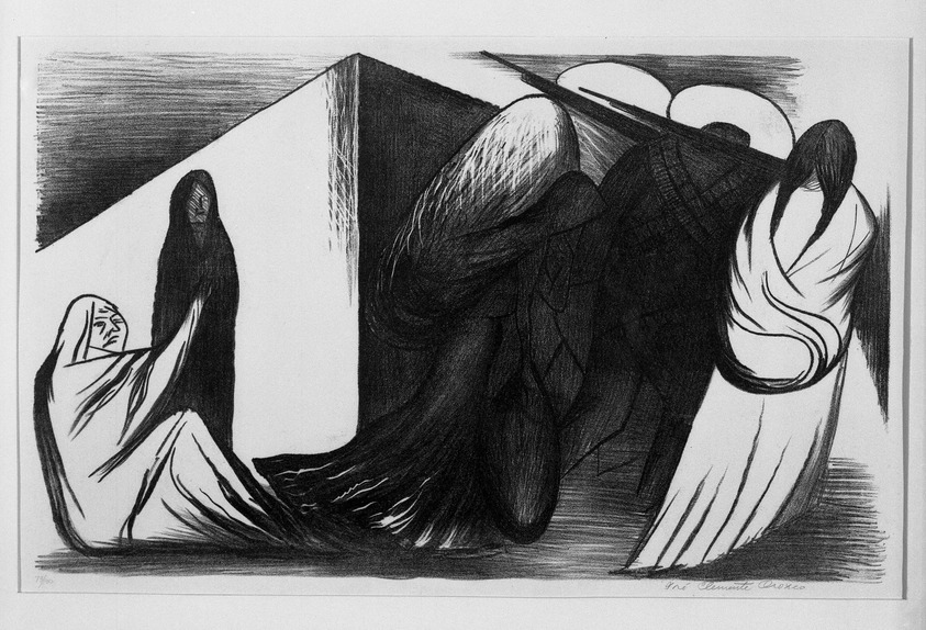 José Clemente Orozco (Mexican, 1883-1949). <em>Figures</em>, n.d. Lithograph on paper, 11 1/8 x 17 13/16 in. (28.2 x 45.3 cm). Brooklyn Museum, By exchange, 43.186. © artist or artist's estate (Photo: Brooklyn Museum, 43.186_bw.jpg)