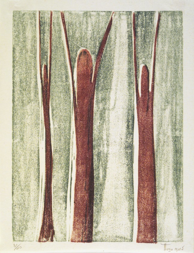 Ian Hugo (American, 1898-1985). <em>Dawn</em>, June 1945. Wood engraving in color, Sheet: 9 x 6 7/8 in. (22.9 x 17.5 cm). Brooklyn Museum, Gift of W. S. Heiman
, 45.180.5. © artist or artist's estate (Photo: Brooklyn Museum, 45.180.5_transp4970.jpg)