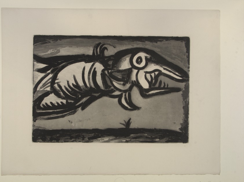 Georges Rouault (French, 1871-1958). <em>Dragon volant, Illustration for Réincarnations du Père Ubu</em>, 1932. Etching Brooklyn Museum, Henry L. Batterman Fund, 46.130.16. © artist or artist's estate (Photo: , 46.130.16_view01_PS12.jpg)