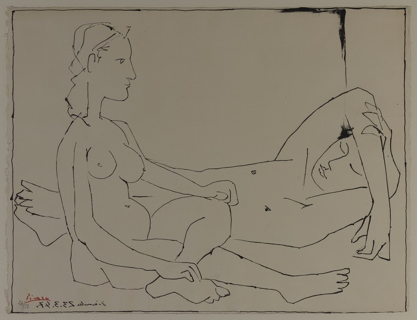 Pablo Picasso (Spanish, 1881-1973). <em>Couple</em>, 1947. Lithograph on Arches wove paper, sheet: 19 5/8 × 25 7/8 in. (49.8 × 65.7 cm). Brooklyn Museum, Frank L. Babbott Fund, 47.187.4. © artist or artist's estate (Photo: Brooklyn Museum, 47.187.4_PS20.jpg)
