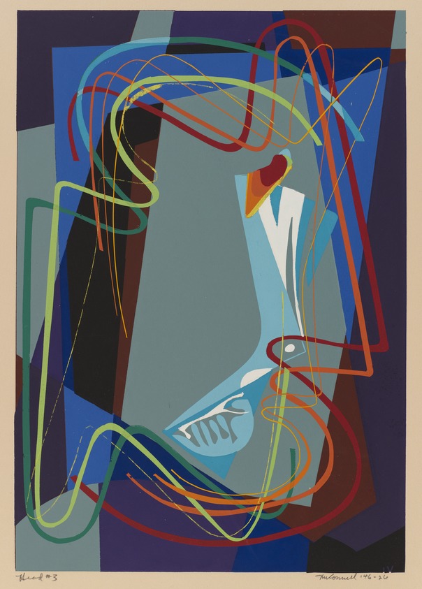 James Houston McConnell (American, 1914-1988). <em>Head, Number Three</em>, 1946. Serigraph on cream-colored wove paper, Image: 13 1/16 x 9 1/16 in. (33.2 x 23 cm). Brooklyn Museum, Gift of Samuel Golden, 47.94.13. © artist or artist's estate (Photo: Brooklyn Museum, 47.94.13_PS4.jpg)