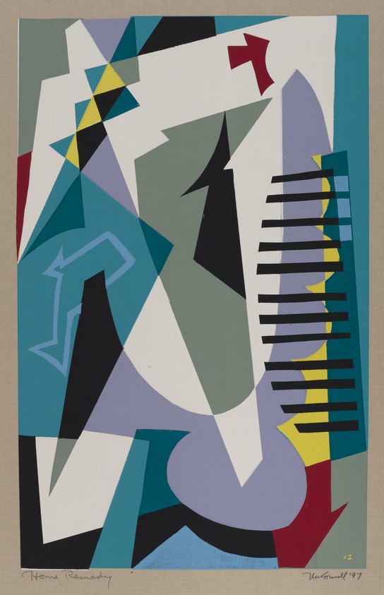 James Houston McConnell (American, 1914-1988). <em>Home Remedy</em>, 1947. Serigraph on wove paper, Image: 11 3/16 x 7 in. (28.4 x 17.8 cm). Brooklyn Museum, Dick S. Ramsay Fund, 48.47. © artist or artist's estate (Photo: Brooklyn Museum, 48.47_PS4.jpg)