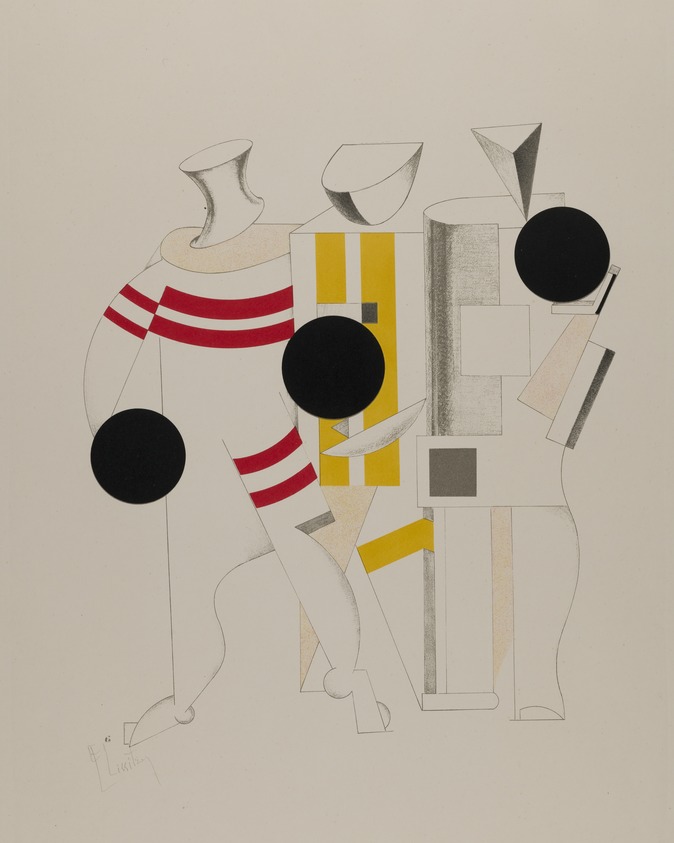 El Lissitzky (Russian, 1890–1941). <em>Sportsmen (Sportsmänner)</em>, 1923. Lithograph on heavy wove paper, 12 3/8 x 11 in. (31.5 x 28 cm). Brooklyn Museum, By exchange, 50.191.6. © artist or artist's estate (Photo: Brooklyn Museum, 50.191.6_cropped_PS22.jpg)