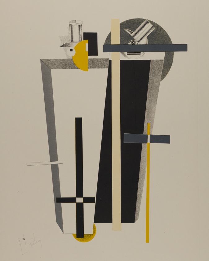 El Lissitzky (Russian, 1890–1941). <em>Grave Diggers (Tolemgräber)</em>, 1923. Lithograph on heavy wove paper, 14 11/16 x 9 5/8 in. (37.3 x 24.5 cm). Brooklyn Museum, By exchange, 50.191.9. © artist or artist's estate (Photo: Brooklyn Museum, 50.191.9_cropped_PS22.jpg)