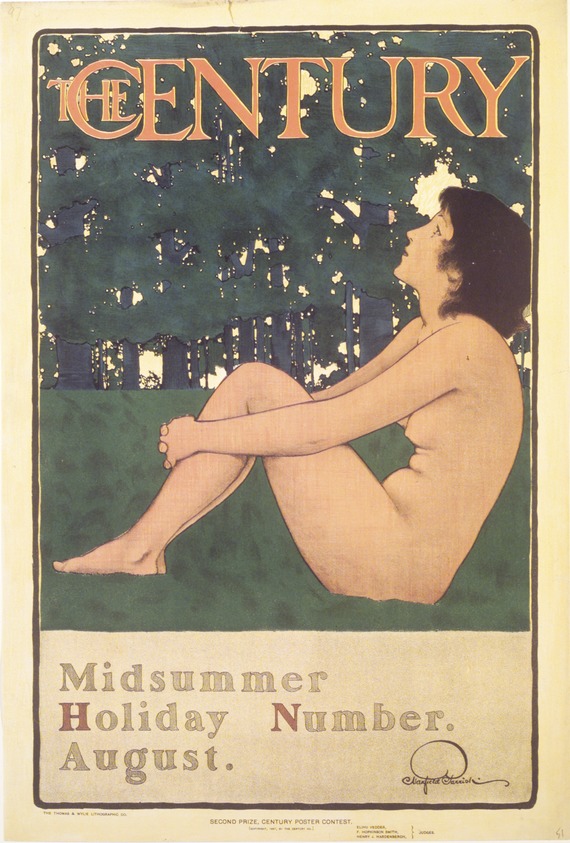 Maxfield Parrish (American, 1870-1966). <em>The Century Poster</em>, August 1897. Color lithograph on cream-colored wove paper, Sheet: 19 7/8 x 13 3/8 in. (50.5 x 34 cm). Brooklyn Museum, Dick S. Ramsay Fund, 53.167.22. © artist or artist's estate (Photo: Brooklyn Museum, 53.167.22_transpc002.jpg)