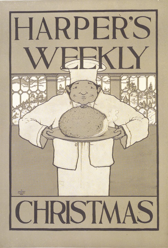 Maxfield Parrish (American, 1870-1966). <em>Harper's Weekly</em>, December 1895. Lithograph on cream-colored wove paper, Sheet: 16 1/8 x 11 1/4 in. (41 x 28.5 cm). Brooklyn Museum, Dick S. Ramsay Fund, 53.167.23. © artist or artist's estate (Photo: Brooklyn Museum, 53.167.23_transp1911.jpg)