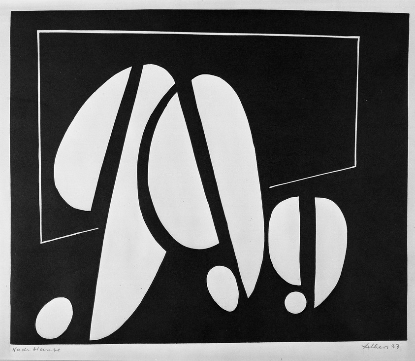 Josef Albers (American, 1888-1976). <em>Towards Home</em>, 1933. Woodcut, Image: 8 11/16 x 10 5/16 in. (22 x 26.2 cm). Brooklyn Museum, Anonymous gift, 53.238.2. © artist or artist's estate (Photo: Brooklyn Museum, 53.238.2_acetate_bw.jpg)