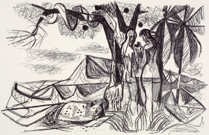 Everett McNear. <em>The Second Bite</em>, 1954. Lithograph, Sheet: 18 7/8 x 24 7/8 in. (47.9 x 63.2 cm). Brooklyn Museum, Gift of Artists Equity, Chicago Chapter, 54.153.13. © artist or artist's estate (Photo: Brooklyn Museum, 54.153.13.jpg)