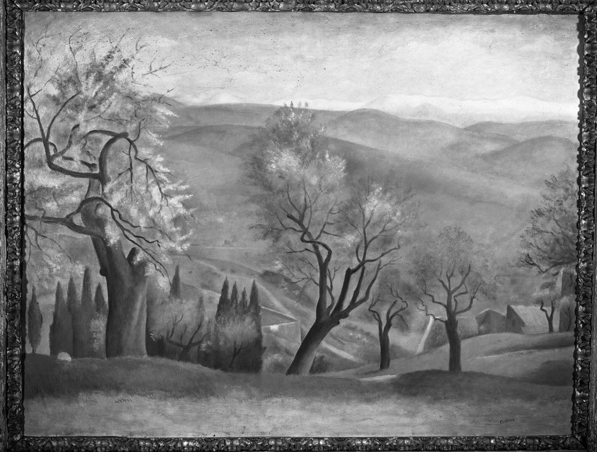 Othon Coubine (Czechoslovakian, 1883-1969). <em>The Torrent</em>, n.d. Oil on canvas, 35 1/2 x 46 1/8 in. (90.2 x 117.2 cm). Brooklyn Museum, Gift of Margaret S. Lewisohn, 54.155. © artist or artist's estate (Photo: Brooklyn Museum, 54.155_framed_bw.jpg)