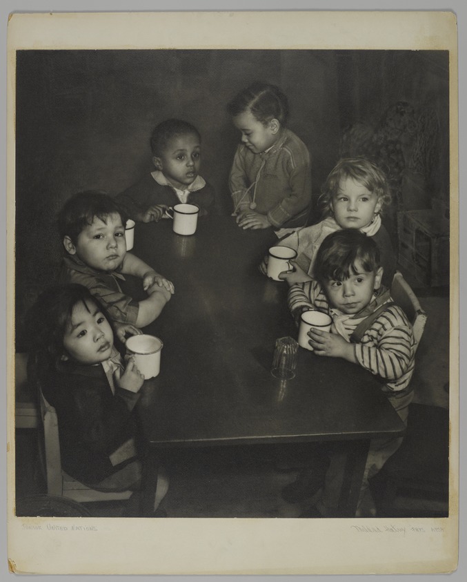 Mildred E. Hatry (American, 1893–1973). <em>Children in the U.N. Nursery</em>. print, 20 x 16 in. (50.8 x 40.6 cm). Brooklyn Museum, Gift of Mrs. Harry Hatry, 55.187.4. © artist or artist's estate (Photo: , 55.187.4_PS4.jpg)