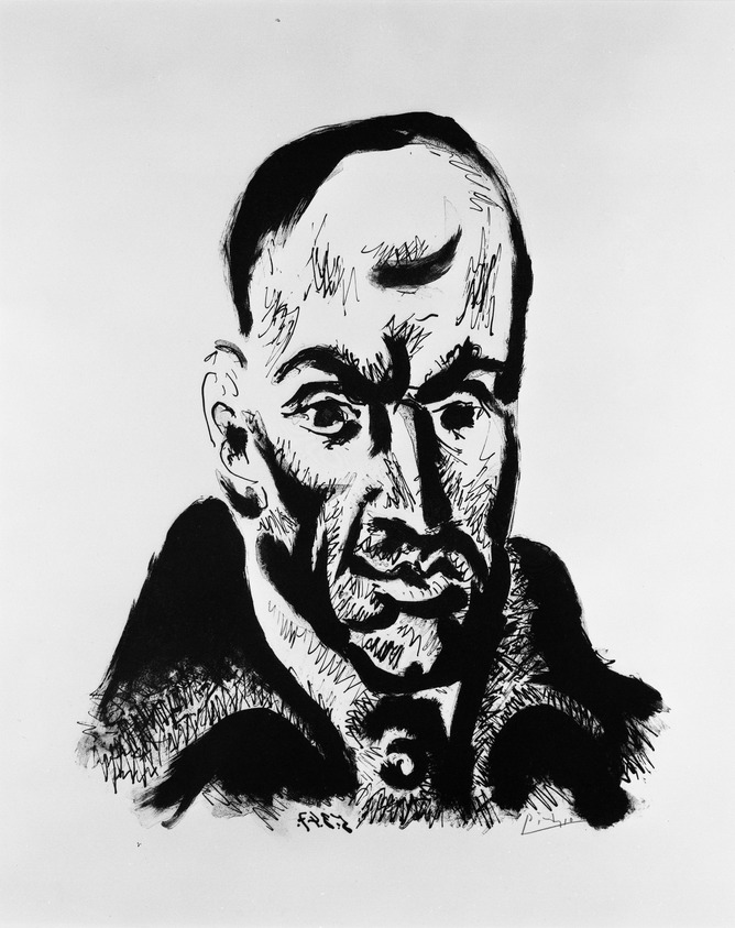 Pablo Picasso (Spanish, 1881-1973). <em>Portrait of Gongora, March 5, 1957</em>, March 5, 1957. Lithograph (pen and wash on zinc) printed on wove paper, Sheet: 25 15/16 x 19 1/2 in. (65.9 x 49.5 cm). Brooklyn Museum, Charles Stewart Smith Memorial Fund, 57.88.2. © artist or artist's estate (Photo: Brooklyn Museum, 57.88.2_bw.jpg)