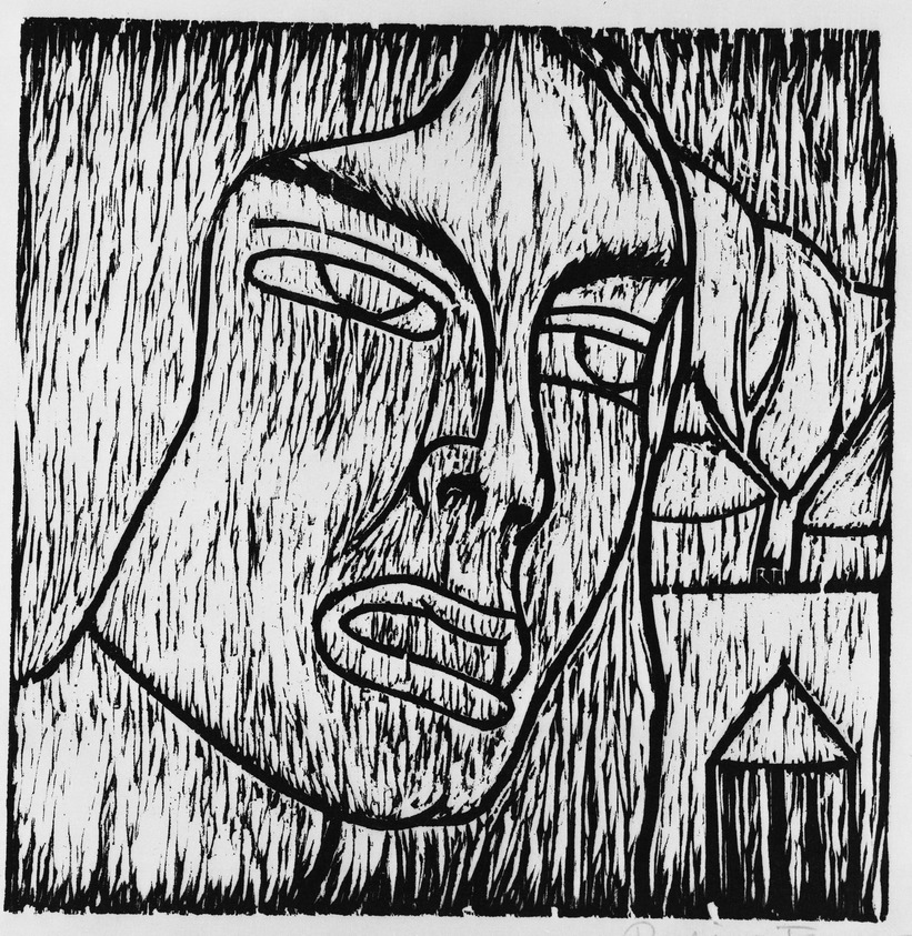 Rufino Tamayo (Mexican, 1899–1991). <em>Head</em>, 1935. Woodcut on wove Japan paper, 10 x 9 7/8 in. (25.4 x 25.1 cm). Brooklyn Museum, Caroline A.L. Pratt Fund, 59.15.13. © artist or artist's estate (Photo: Brooklyn Museum, 59.15.13_bw.jpg)