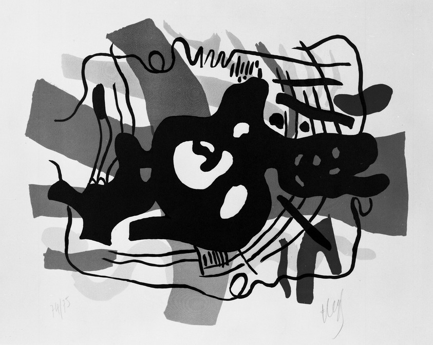 Fernand Léger (French, 1881-1955). <em>The Black Root</em>, 1945. Lithograph on wove Arches paper, 14 9/16 x 18 1/2 in. (37 x 47 cm). Brooklyn Museum, Caroline A.L. Pratt Fund, 59.15.5. © artist or artist's estate (Photo: Brooklyn Museum, 59.15.5_bw.jpg)