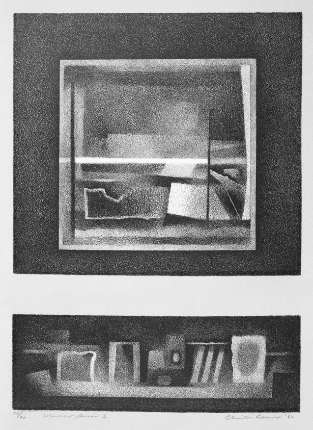Clinton Adams (American, 1918-2002). <em>Window Series I</em>, 1960, published 1961. Lithograph on paper, Sheet: 18 1/8 x 15 in. (46 x 38.1 cm). Brooklyn Museum, Dick S. Ramsay Fund, 61.211.1. © artist or artist's estate (Photo: Brooklyn Museum, 61.211.1_bw.jpg)