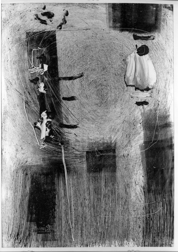 Augusto Rivera Garcés (Colombian, 1922-1982). <em>Untitled</em>, n.d. Monotype on paper, 39 x 28 in. (99.1 x 71.1 cm). Brooklyn Museum, Henry L. Batterman Fund, 64.55.3. © artist or artist's estate (Photo: Brooklyn Museum, 64.55.3_acetate_bw.jpg)