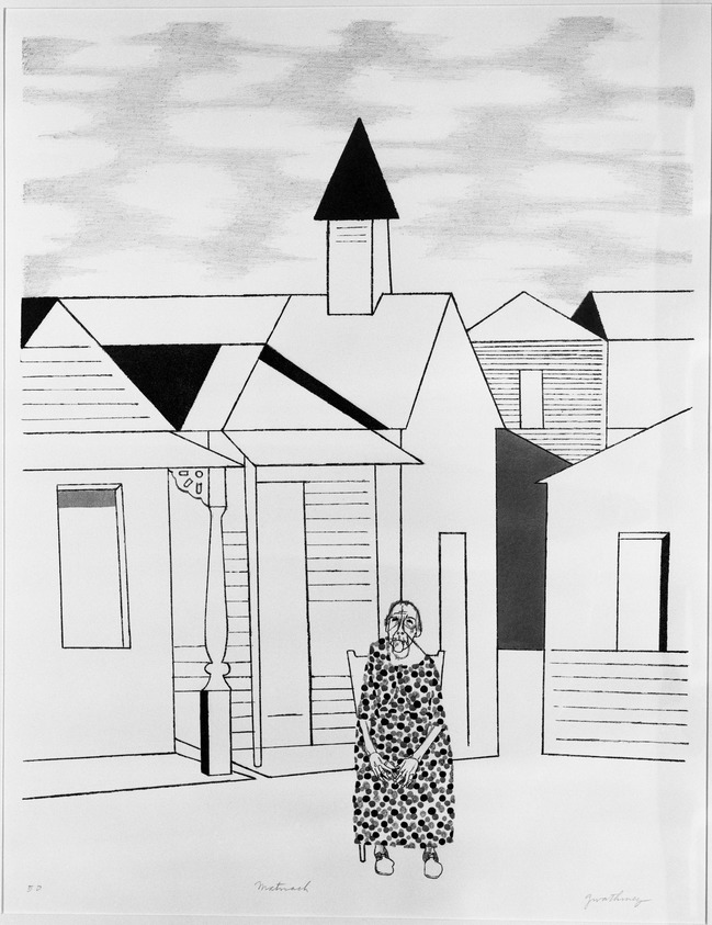 Robert Gwathmey (American, 1903-1988). <em>Matriarch</em>, 20th century. Color lithograph on wove paper, 22 x 16 in. (55.9 x 40.6 cm). Brooklyn Museum, Gift of the Aaron E. Norman Fund, Inc., 64.99.3. © artist or artist's estate (Photo: Brooklyn Museum, 64.99.3_bw.jpg)