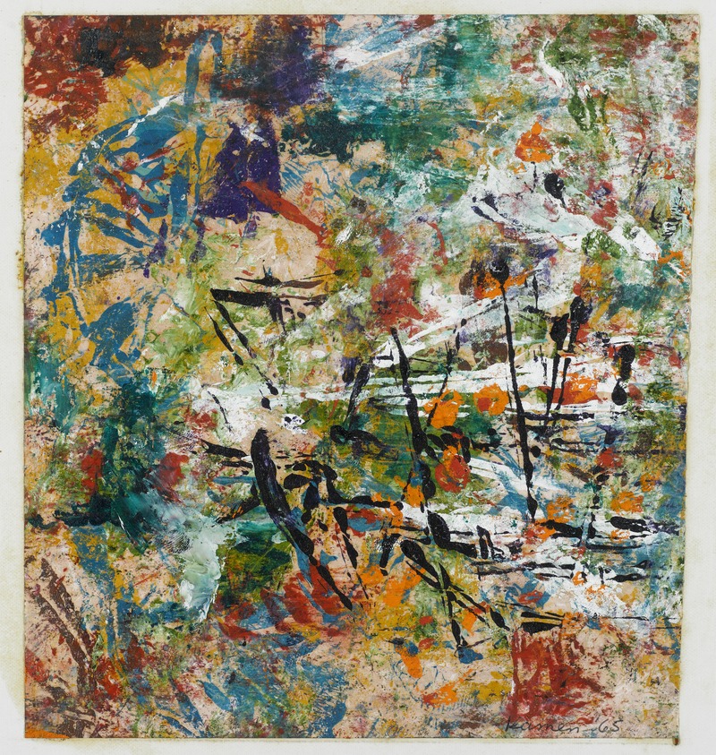 Judith Kamen (American, born 1906). <em>The Simple Bird That Thinks Two Notes a Song</em>, 1965. Monotype in color, 8 1/4 x 7 1/2 in. (21 x 19.1 cm). Brooklyn Museum, Gift of the artist, 65.207. © artist or artist's estate (Photo: Brooklyn Museum, 65.207_PS2.jpg)