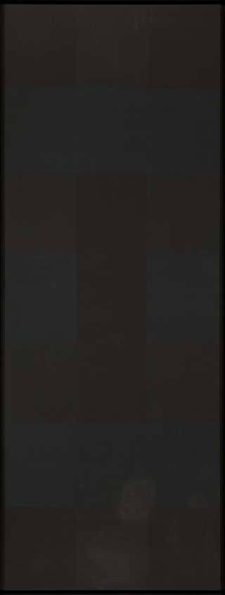 Ad Reinhardt (American, 1913–1967). <em>Untitled (Composition #104)</em>, 1954–1960. Oil on canvas, 110 3/4 x 42 3/4 x 2 1/2 in. (281.3 x 108.6 x 6.4 cm). Brooklyn Museum, Gift of the artist, 67.59. © artist or artist's estate (Photo: Brooklyn Museum, 67.59_PS22.jpg)