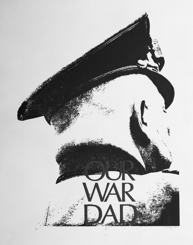 William Weege (American, born 1935). <em>Our War Dead</em>, July 4, 1967. Offset lithograph and serigraph combination on paper, 23 x 18 in. (58.4 x 45.7 cm). Brooklyn Museum, Gift of the artist, 68.34.20. © artist or artist's estate (Photo: Brooklyn Museum, 68.34.20_acetate_bw.jpg)