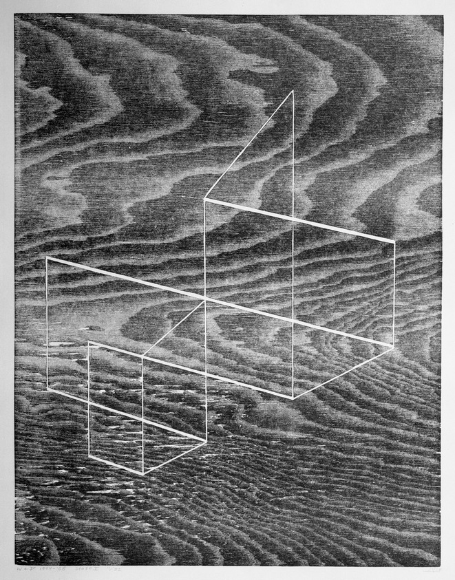 Josef Albers (American, 1888-1976). <em>W + P, State I</em>, 1968. Woodcut on wove paper, Sheet: 17 15/16 x 14 15/16 in. (45.6 x 37.9 cm). Brooklyn Museum, Gift of the artist, 69.26.1. © artist or artist's estate (Photo: Brooklyn Museum, 69.26.1_bw.jpg)