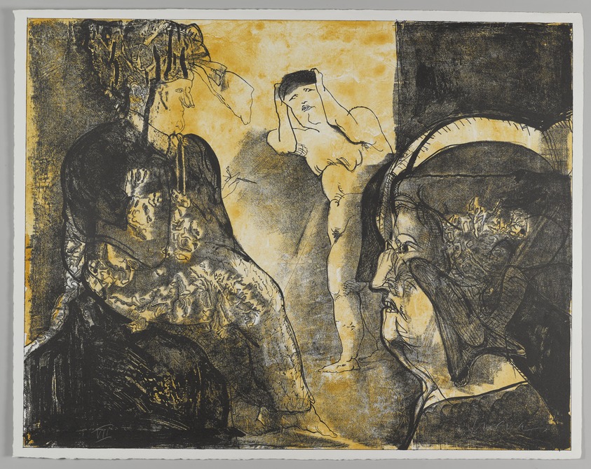 Jose Luis Cuevas (Mexican, 1934-2017). <em>Lo Feo de Este Mundo III (The Ugliness of this World)</em>, 1969. Lithograph, Sheet: 22 1/4 x 28 1/4 in. (56.5 x 71.8 cm). Brooklyn Museum, A. Augustus Healy Fund and Bristol-Myers Fund, 69.89.7. © artist or artist's estate (Photo: Brooklyn Museum, 69.89.7_PS4.jpg)