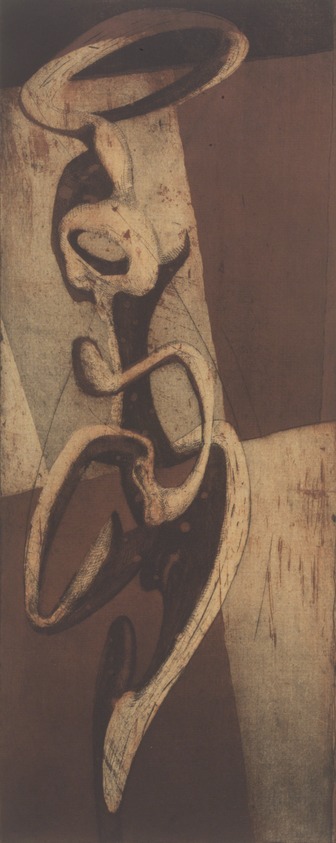 Tom Lias (American, 1903–1960). <em>Portait of Josephine</em>, 1947. Etching on wove paper, image: 14 15/16 x 6 1/16 in. (38 x 15.4 cm). Brooklyn Museum, Gift of The Museum of Modern Art, 70.113.2. © artist or artist's estate (Photo: Brooklyn Museum, 70.113.2.jpg)