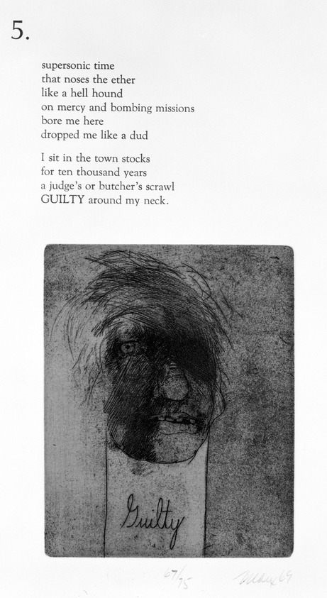 Daniel Berrigan (American, 1921-2016). <em>[Untitled] (page from Crime Trial portfolio)</em>, 1969-1970. Text on paper, sheet: 14 7/8 x 10 in. (37.8 x 25.4 cm). Brooklyn Museum, Bristol-Myers Fund, 72.37.10. © artist or artist's estate (Photo: Brooklyn Museum, 72.37.10_bw.jpg)