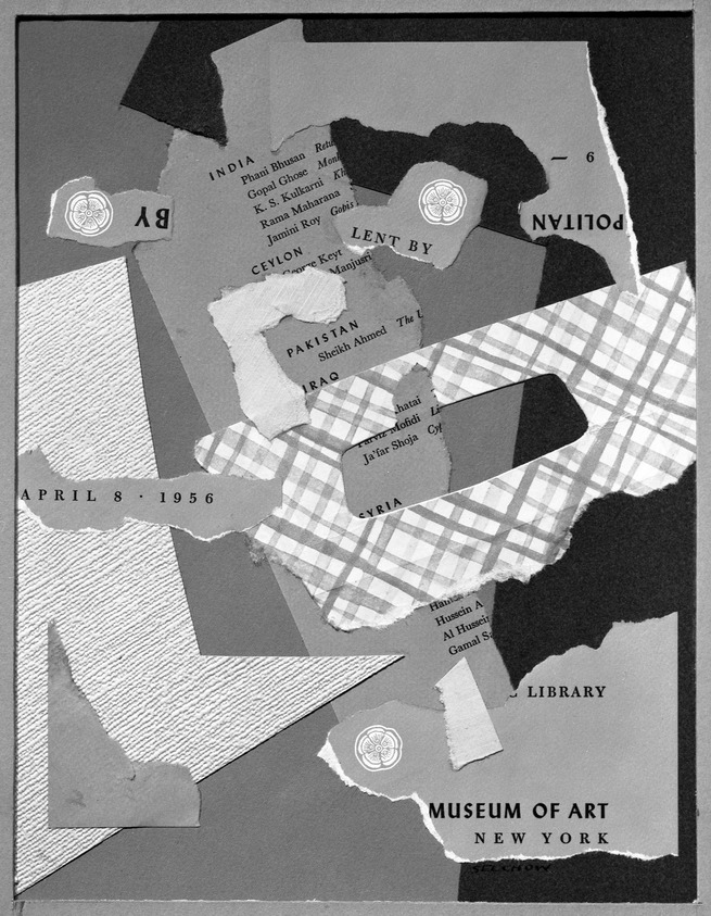 Roger Selchow (American, 1911-1995). <em>East and West</em>, 1956. Collage on cardboard Brooklyn Museum, Gift of the artist, 75.72.1. © artist or artist's estate (Photo: Brooklyn Museum, 75.72.1_bw.jpg)