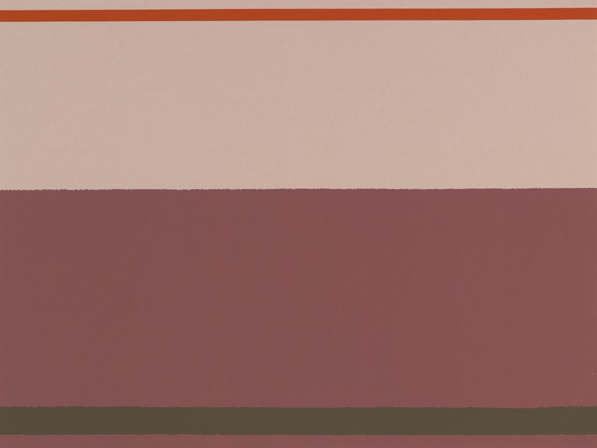 Kenneth Noland (American, born 1924). <em>[Untitled]</em>, 1973. Color silkscreen, Sheet: 9 1/16 x 12 in. (23 x 30.5 cm). Brooklyn Museum, Gift of Theodore Kheel, 76.205.18. © artist or artist's estate (Photo: Brooklyn Museum, 76.205.18_PS2.jpg)