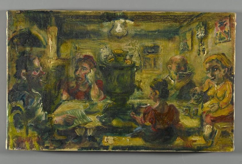 David Burliuk (American, 1882-1967). <em>Samovar</em>, before 1937. Oil on canvas, 8 x 13 in. (20.3 x 33 cm). Brooklyn Museum, Gift of Leon Pomerance, 76.52.2. © artist or artist's estate (Photo: Brooklyn Museum, 76.52.2_PS2.jpg)