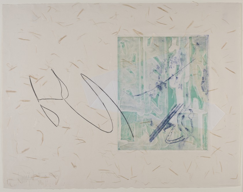Bimal Banerjee (American, born India, 1939). <em>Memorial Piece For My Mother</em>, 1976. Origami-collage, 2 plate intaglio and colored pencil-stencil Brooklyn Museum, Designated Purchase Fund, 77.118.2. © artist or artist's estate (Photo: Brooklyn Museum, 77.118.2_PS11.jpg)