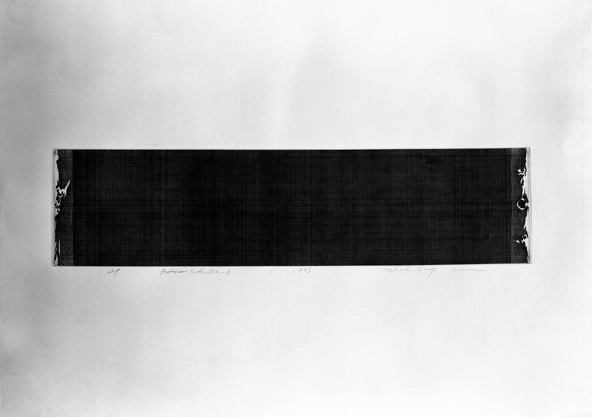 Tchah-Sup Kim. <em>Between Infinites 6</em>, 1976. Etching, Sheet: 21 7/8 x 30 in. (55.6 x 76.2 cm). Brooklyn Museum, Designated Purchase Fund, 77.16. © artist or artist's estate (Photo: Brooklyn Museum, 77.16_bw.jpg)