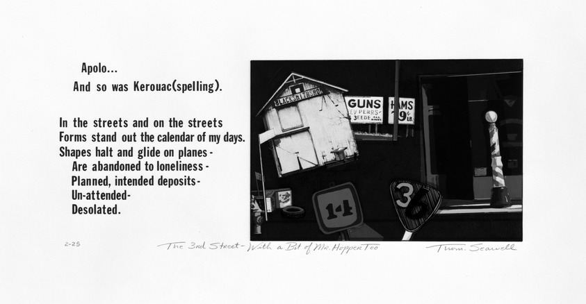 Thomas Seawell (American, born 1936). <em>The 3rd Street - With a Bit of Mr. Hopper Too</em>, 1975. Serigraph on paper, sheet: 9 5/8 x 18 3/16 in. (24.4 x 46.2 cm). Brooklyn Museum, Designated Purchase Fund, 77.24.4. © artist or artist's estate (Photo: Brooklyn Museum, 77.24.4_bw.jpg)