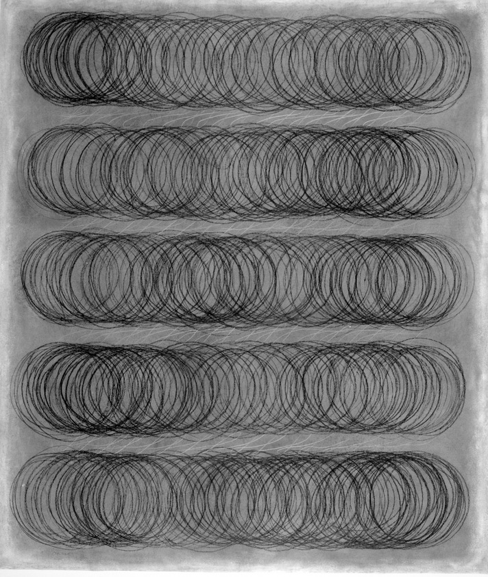Carol Haerer (American, 1933-2002). <em>Untitled</em>, 1976. Pastel, gesso, metallic leads, 29 x 25 15/16 in. (73.7 x 65.9 cm). Brooklyn Museum, Designated Purchase Fund, 78.108. © artist or artist's estate (Photo: Brooklyn Museum, 78.108_bw.jpg)