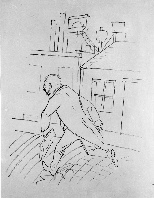 George Grosz (American, born Germany, 1893-1959). <em>Kobes</em>, 1924. Brush and ink on paper, framed: 22 × 17 1/2 in. (55.9 × 44.5 cm). Brooklyn Museum, Gift of Richard Anuszkiewicz, 78.272.20. © artist or artist's estate (Photo: Brooklyn Museum, 78.272.20_bw.jpg)