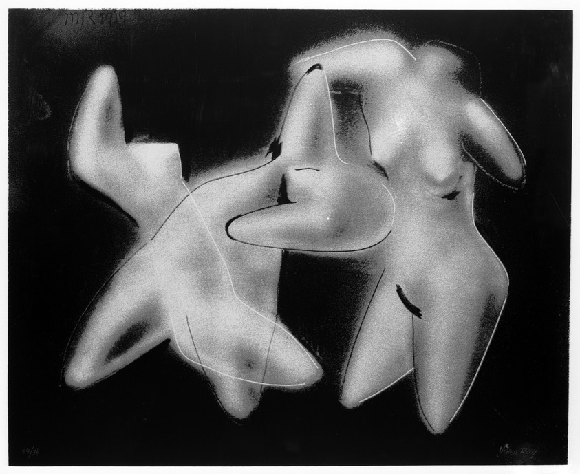 Man Ray (American, 1890-1976). <em>Les Trois Nus</em>, 1971. Screenprint on acrylic, sheet: 19 3/4 x 23 5/8 in. (50.2 x 60 cm). Brooklyn Museum, Gift of Mr. and Mrs. Morton Ostrow, 78.280.2. © artist or artist's estate (Photo: Brooklyn Museum, 78.280.2_bw.jpg)