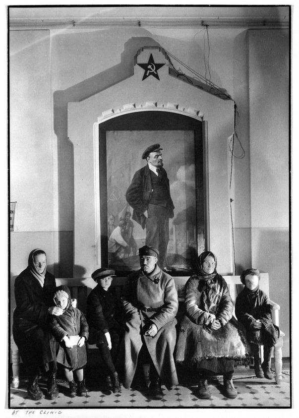 Margaret Bourke-White (American, 1904-1971). <em>At the Clinic from "Russian Photographs,"</em> ca. 1930-1931. Gelatin silver print, image/sheet: 9 1/4 x 13 in. (23.5 x 33 cm). Brooklyn Museum, Gift of Samuel Goldberg in memory of his parents, Sophie and Jacob Goldberg, and his brother, Hyman Goldberg, 79.299.4. © artist or artist's estate (Photo: Brooklyn Museum, 79.299.4_bw.jpg)