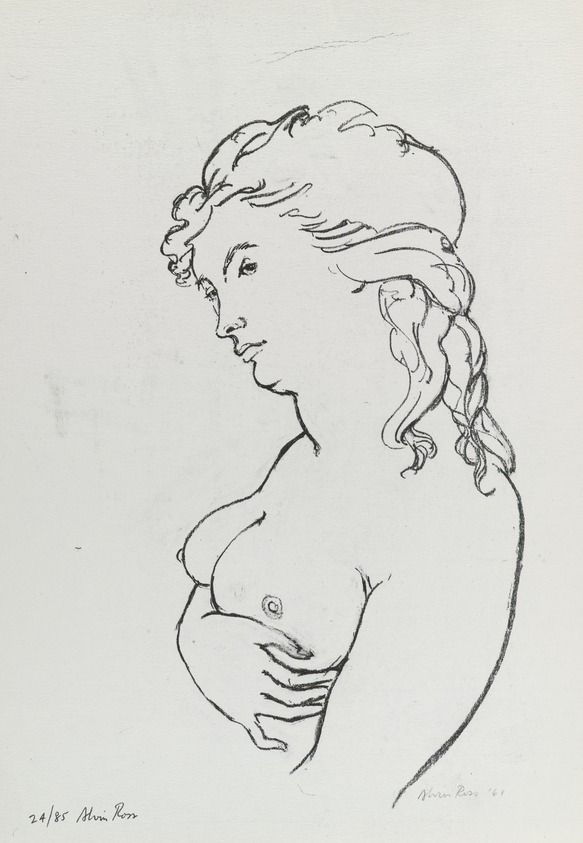 Alvin Ross (American, 1920-1975). <em>Nude</em>, 1961. Lithograph on paper, sheet: 13 x 9 in. (33 x 22.9 cm). Brooklyn Museum, Anonymous gift, 80.209.109. © artist or artist's estate (Photo: Brooklyn Museum, 80.209.109_PS4.jpg)
