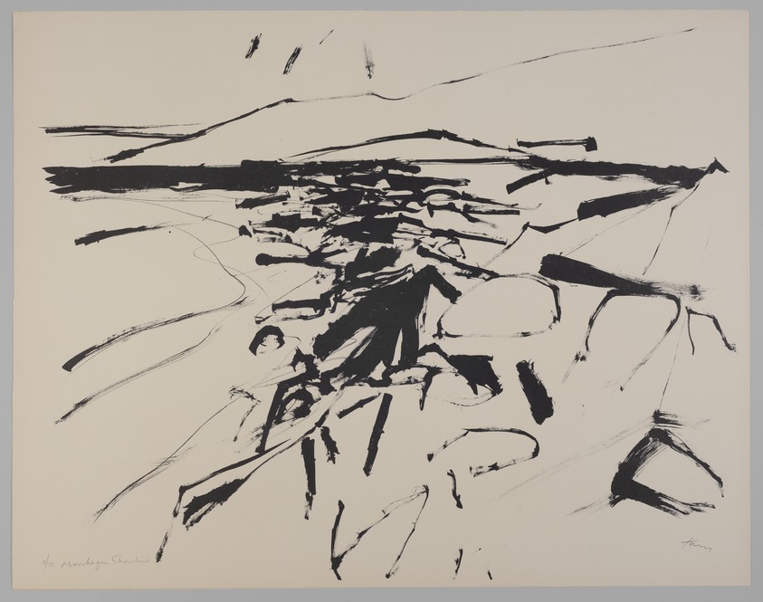 Reuben Tam (American, 1916–1991). <em>Monhegan Shoreline</em>, 1961. Lithograph on cream-colored Rives paper, Sheet: 22 1/2 x 28 1/2 in. (57.2 x 72.4 cm). Brooklyn Museum, Anonymous gift, 80.209.119. © artist or artist's estate (Photo: Brooklyn Museum, 80.209.119_PS11.jpg)