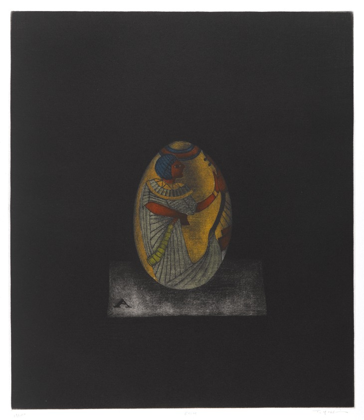 Yokoi Tomoe (Japanese). <em>Egg</em>, 1978. Mezzotint on paper Brooklyn Museum, Gift of H.M.K. Fine Arts, Inc., 80.48.10. © artist or artist's estate (Photo: Brooklyn Museum, 80.48.10_IMLS_PS4.jpg)