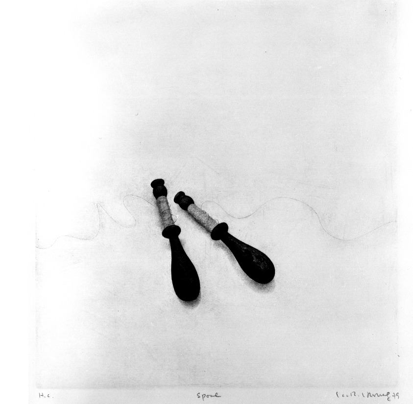 K. B. Hwang (Korean, 1932). <em>Spool</em>, 1979. Mezzotint in color, Sheet: 25 3/8 x 19 1/2 in. (64.4 x 49.6 cm). Brooklyn Museum, Gift of H.M.K. Fine Arts, Inc., 80.48.3. © artist or artist's estate (Photo: Brooklyn Museum, 80.48.3_bw.jpg)