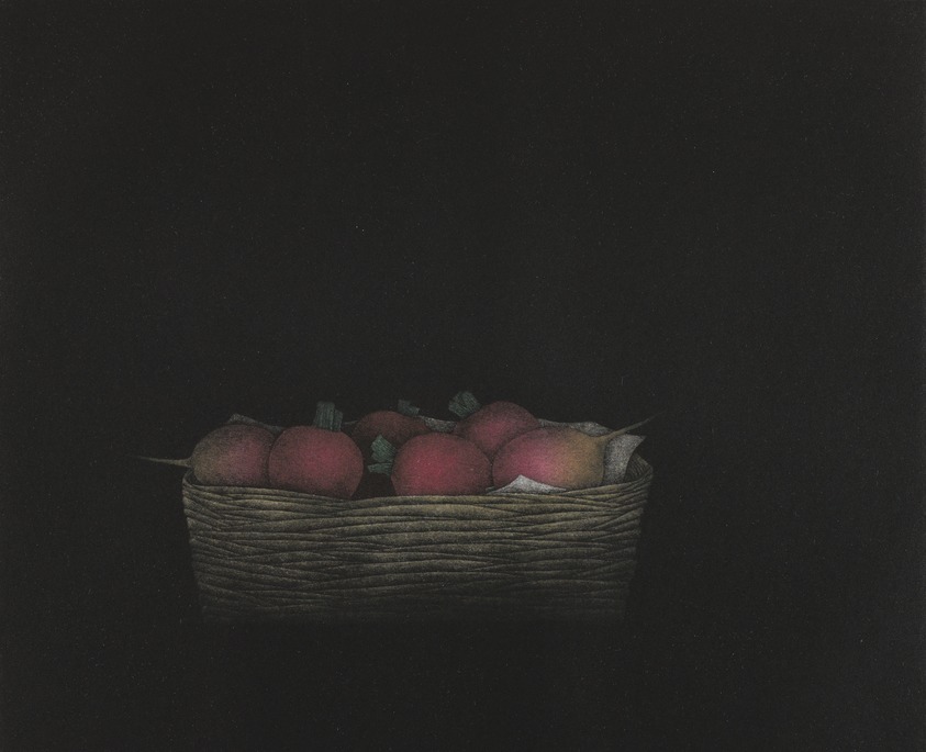 Yokoi Tomoe (Japanese). <em>Turnips</em>, 1979. Mezzotint on paper, sheet: 19 1/2 x 25 3/4 in. (49.5 x 65.4 cm). Brooklyn Museum, Gift of Hugh McKay, 80.50.6. © artist or artist's estate (Photo: Brooklyn Museum, 80.50.6_PS4.jpg)