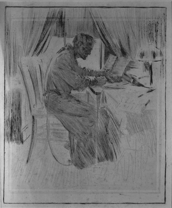 Haydon Jones (American, 1870–1953). <em>[Untitled]</em>, n.d. Soft ground, drypoint and aquatint, Sheet: 22 1/16 x 17 11/16 in. (56 x 44.9 cm). Brooklyn Museum, Gift of  Dr. and Mrs. Harold C. Menger, 82.149.8. © artist or artist's estate (Photo: Brooklyn Museum, 82.149.8_bw.jpg)
