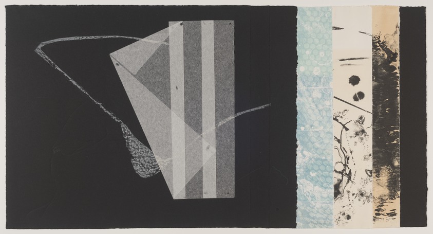 Bimal Banerjee (American, born India, 1939). <em>Who Cares What People Think, Series #3</em>, 1980. Carbon transfer, Origami-collage of tissue paper, lithograph, monotype, etching, embossing, and pencil, stencil on Arches paper, sheet: 15 1/8 x 28 3/8 in. Brooklyn Museum, Gift of Bimal Banerjee in memory of his parents, Dashu Rathee and Madhabilata Banerjee, 82.7.1. © artist or artist's estate (Photo: Brooklyn Museum, 82.7.1_PS11.jpg)