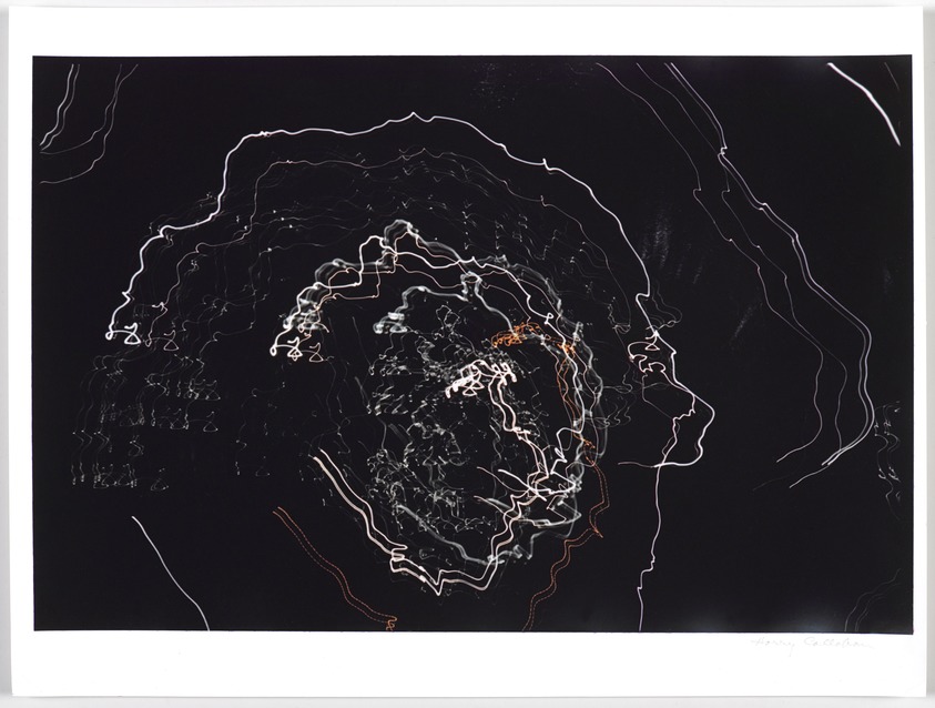 Harry Callahan (American, 1912-1999). <em>Chicago (Camera - Movement on Neon Light at Night)</em>, 1946. Dye transfer chromogenic print, image: 8 3/4 x 13 1/4 in. (22.2 x 33.7 cm). Brooklyn Museum, Gift of Dr. Daryoush Houshmand, 87.246.2. © artist or artist's estate (Photo: , 87.246.2_PS9.jpg)
