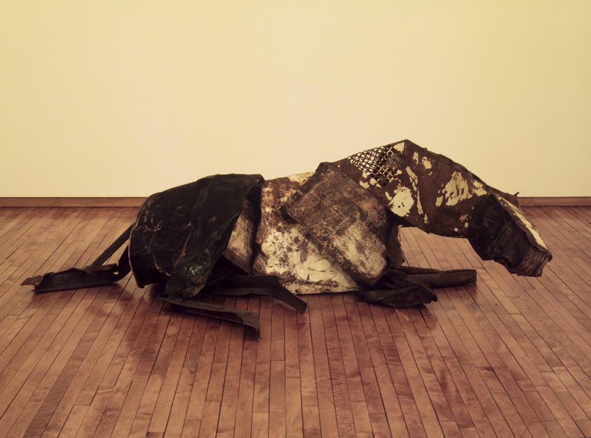 Deborah Butterfield (American, born 1949). <em>Terre</em>, 1988. Steel, with traces of old paint, 28 3/4 x 100 x 52 in. (73 x 254 x 132.1 cm). Brooklyn Museum, Purchased with funds given by Werner H. Kramarsky, Henry Welt, Harry Kahn and A. Augustus Healy Fund, 88.166. © artist or artist's estate (Photo: Brooklyn Museum, 88.166.jpg)
